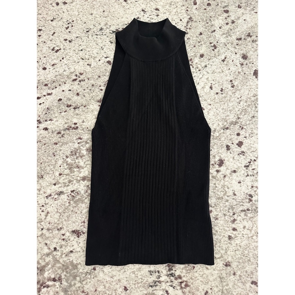 FRAME black ribbed mock-neck halter top  XS